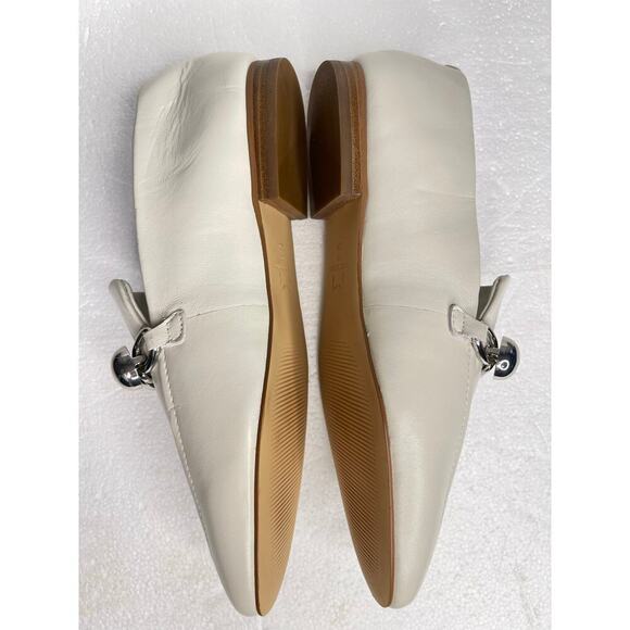 Marc Fisher LTD Elenda Leather Flat Slip-on Cream Loafers size 8.5 New - Picture 4 of 9